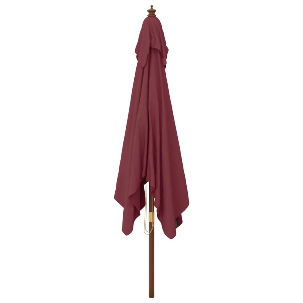 Vidaxl Sombrilla De Jardín Poste De Madera Rojo Burdeos 300x300x273 Cm_3