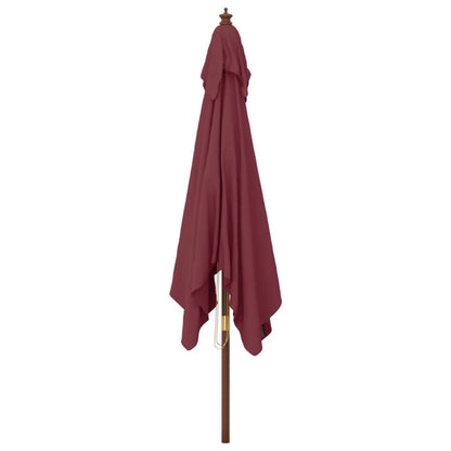 Vidaxl Sombrilla De Jardín Poste De Madera Rojo Burdeos 300x300x273 Cm_3