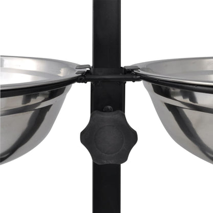 Vidaxl Soporte De Alimentación Ajustable Mascota 2x1,6l Tazón Inoxidable_3