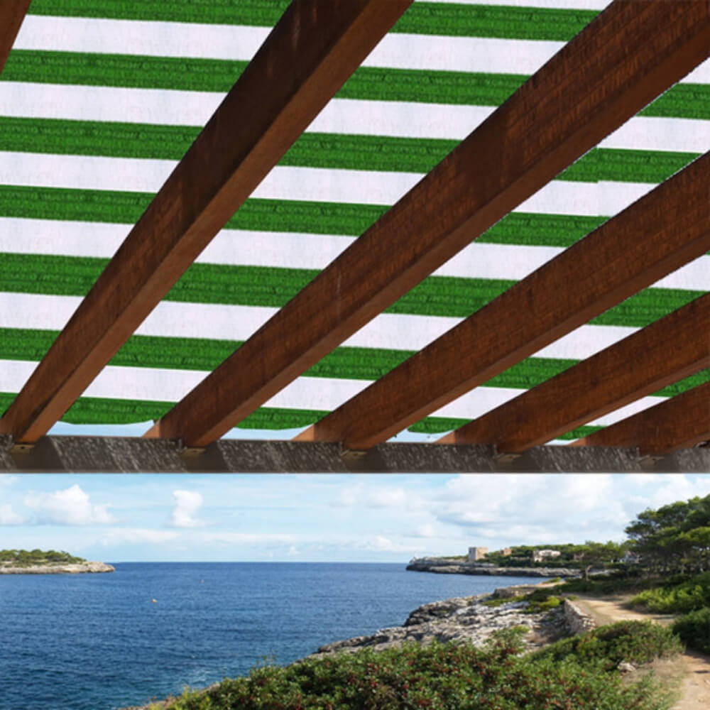 Bonerva | Malla De Sombreo Ratcher Verde-blanca | Varias Medidas_1