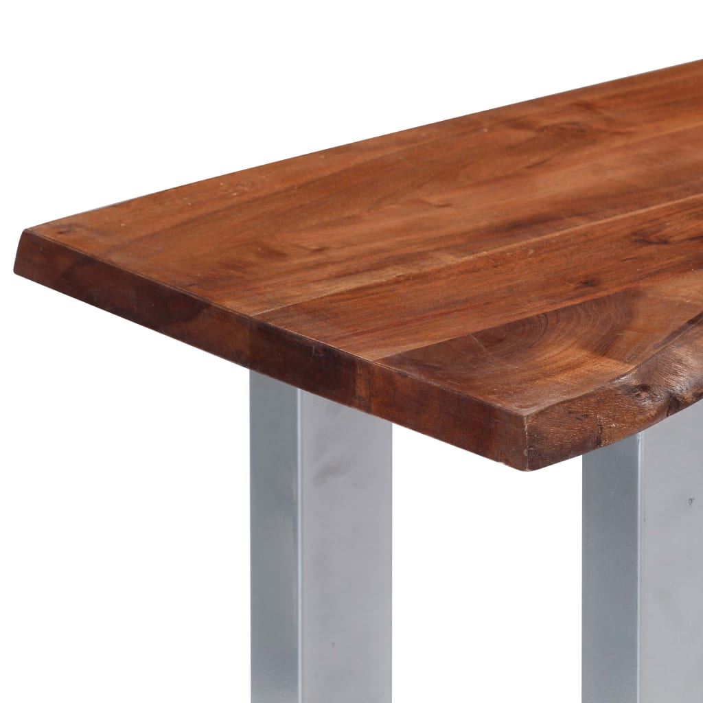 Mesa Consola Madera Maciza De Acacia Y Hierro 115x35x76 Cm_2