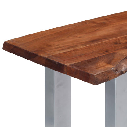 Mesa Consola Madera Maciza De Acacia Y Hierro 115x35x76 Cm_2