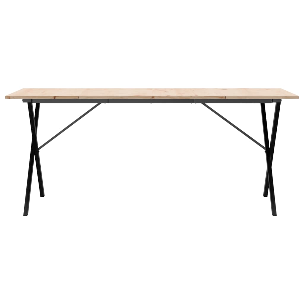 Mesa De Comedor Marco X Madera Maciza Pino Y Acero 180x90x75cm_2