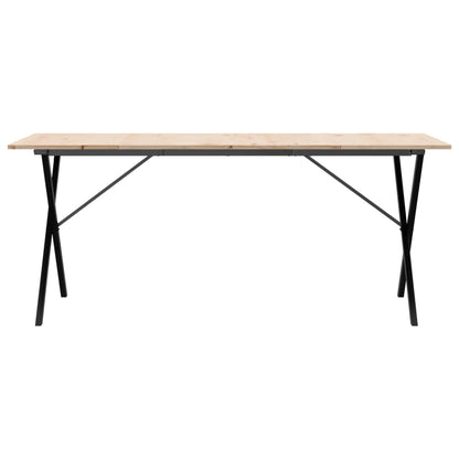 Mesa De Comedor Marco X Madera Maciza Pino Y Acero 180x90x75cm_2