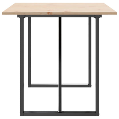 Mesa De Comedor Marco O Madera Maciza Pino Y Acero 160x80x75cm_3