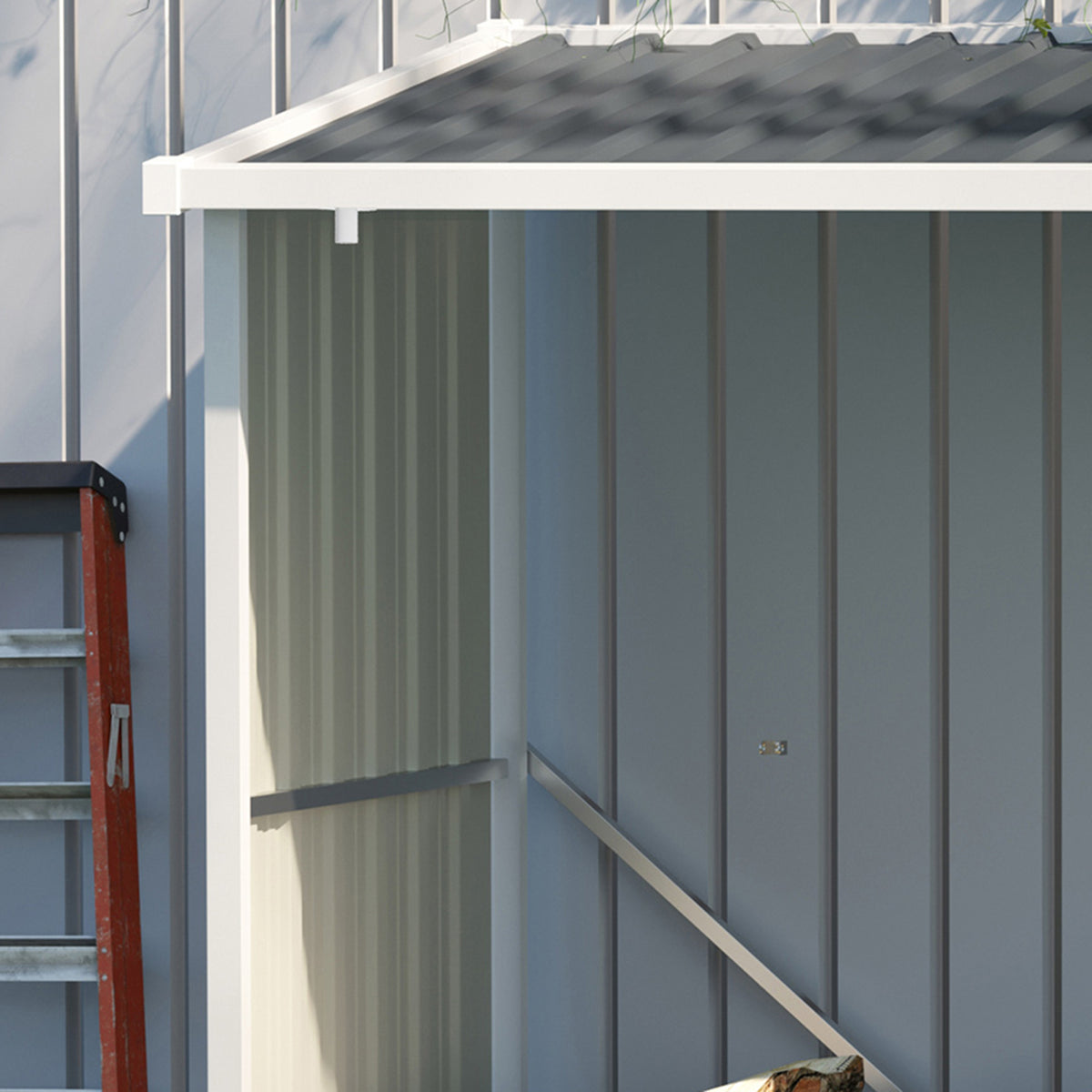 Outsunny Casetilla Para Leña De Jardín Acero Galvanizado 185x84x133,5/148,5 Cm_3