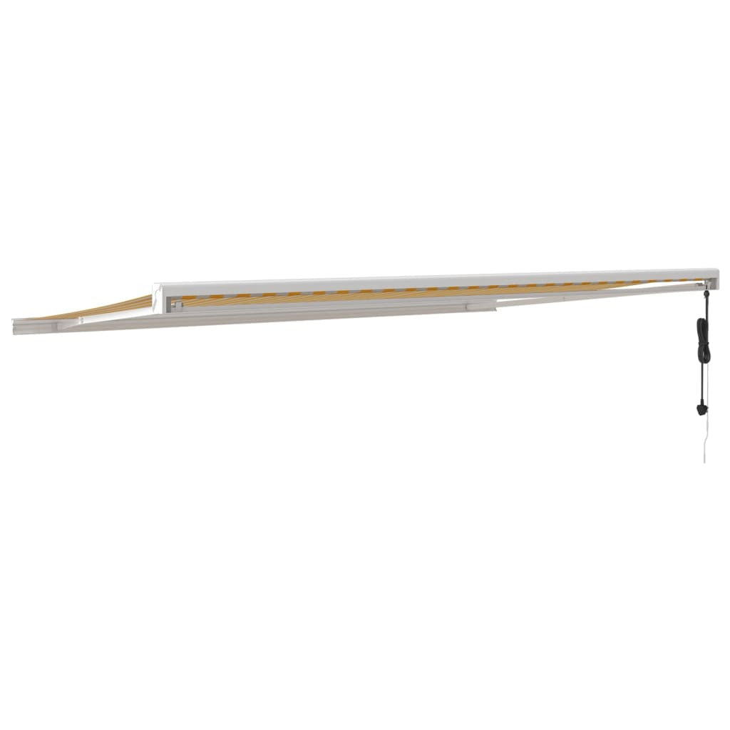 Vidaxl Toldo Retráctil Aluminio Y Tela Amarillo Y Blanco 5x3 M_4
