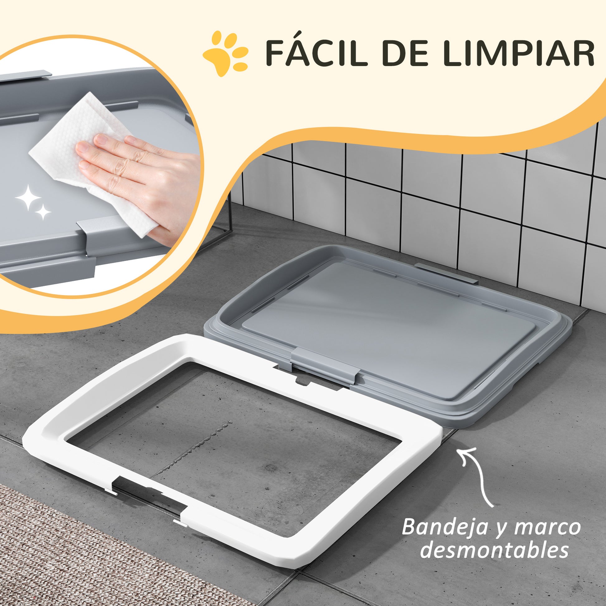 Pawhut Inodoro Para Perros Arenero Para Perros Con Bandeja Para Entrenamiento De Cachorros En Exterior E Interior 63x48_4