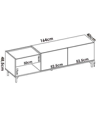 Mueble De Televisión Duna En Nordic Grafito 48,6 Cm(alto)164 Cm(ancho)39,3 Cm(largo)_2