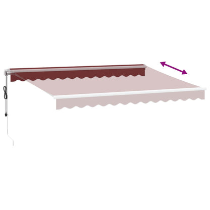 Toldo Retráctil Automático Con Luces Led Burdeos 350x250 Cm_5