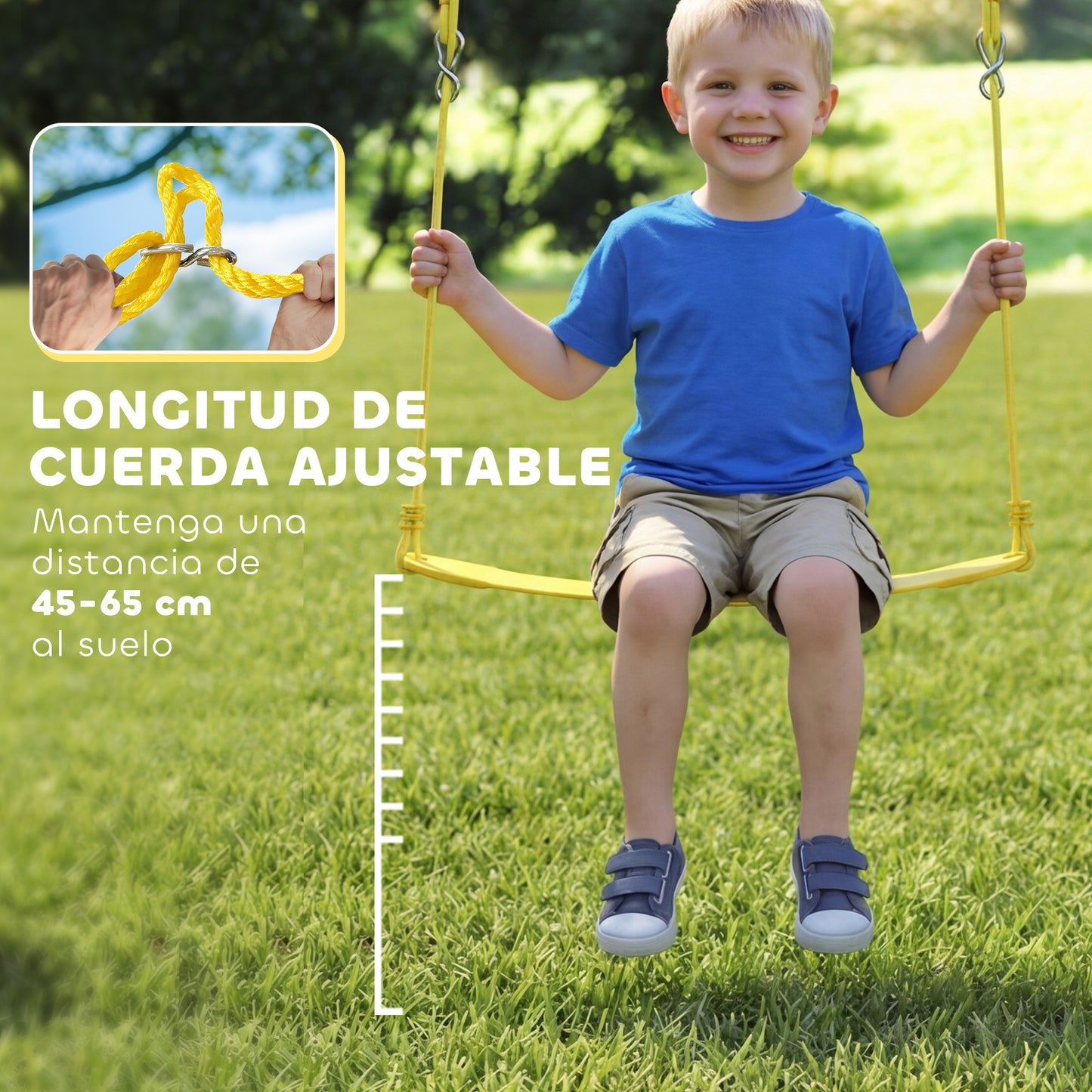 Aiyaplay Columpio Para Bebés Con 2 Columpios Cuerdas Ajustables Multicolor_5