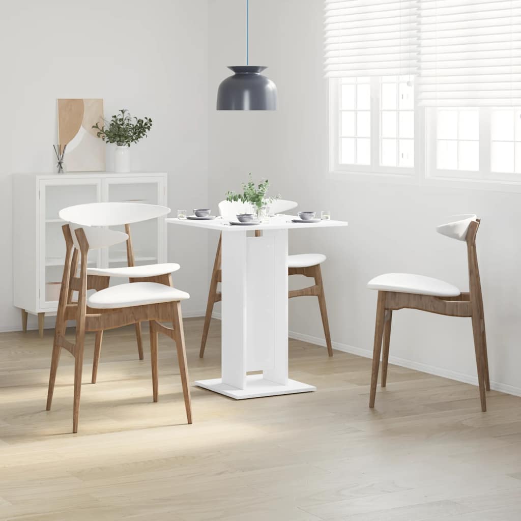 Mesa De Bistró De Madera Contrachapada Blanco 60x60x75 Cm_1