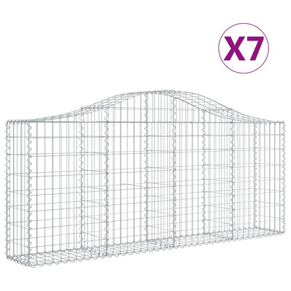 Cestas De Gaviones 7 Uds Forma De Arco Hierro 200x30x80/100 Cm_0