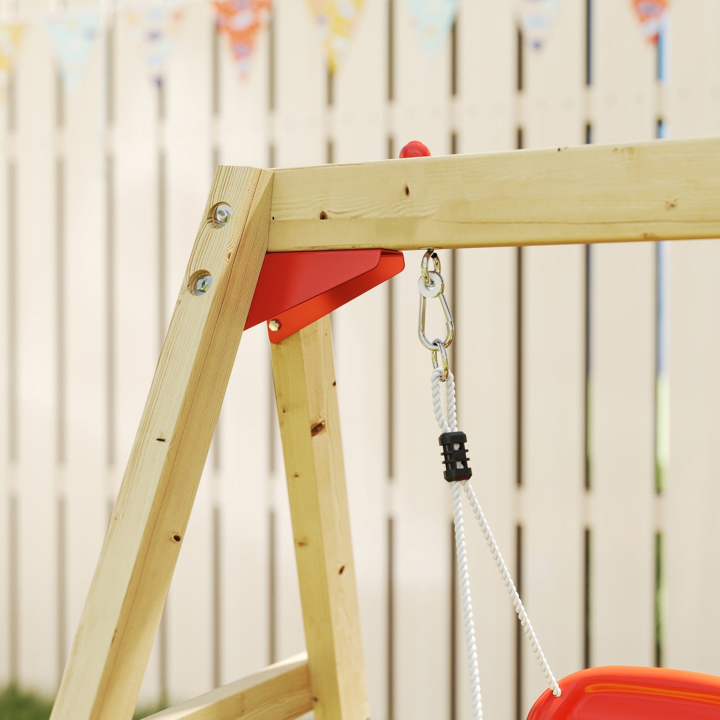 Outsunny Columpio Y Tobogán Infantil 5 En 1 Parque Infantil Exterior De Madera_3