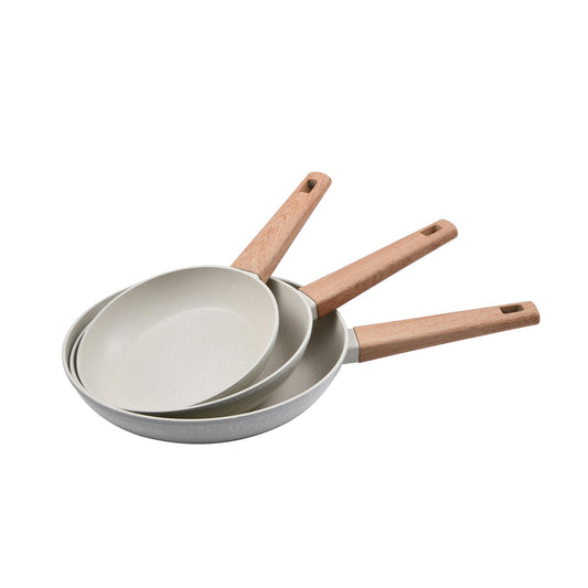 Juego De 3 Sartenes Naturally Ø18ø22ø26cm En Aluminio Forjado Bergner_0