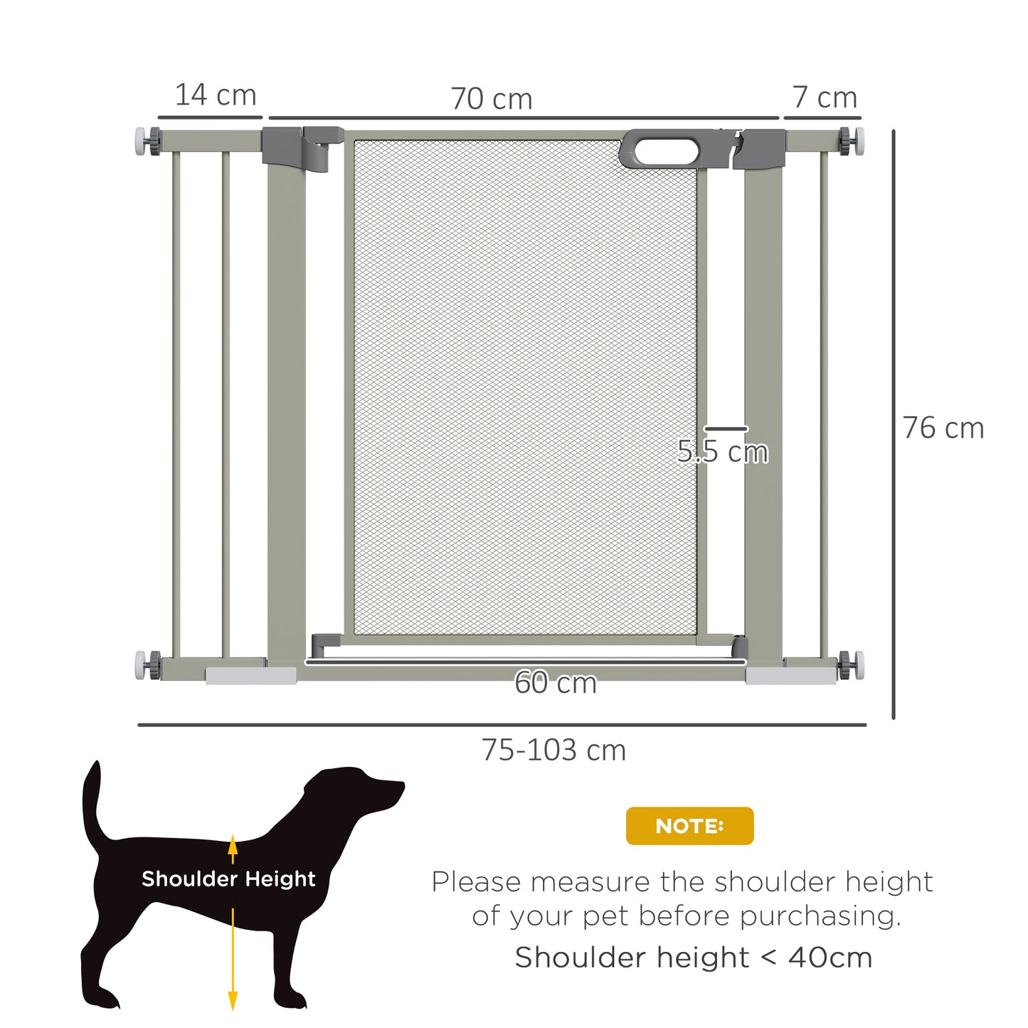 Pawhut Barrera De Seguridad Para Perros Extensible 75-103 Cm Con 2 Extensiones_2
