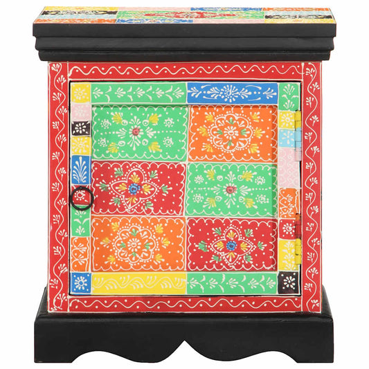 Mesilla De Noche 2uds Multicolor 40x35x45cm Madera Maciza Mango_0