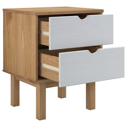 Mesita De Noche Otta Madera De Pino Marrón Y Blanco 45x39x57 Cm_2
