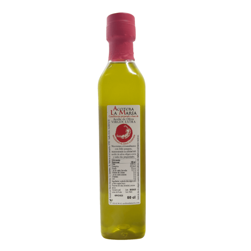 Aceite De Oliva Virgen Extra Macerado Al Chile Scorpion 50 Cl Pet