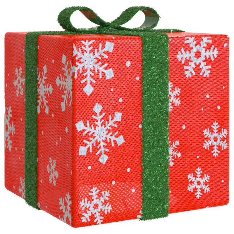 Vidaxl Cajas De Regalo Navidad Iluminadas 3 Uds 64 Leds Blanco Cálido_5