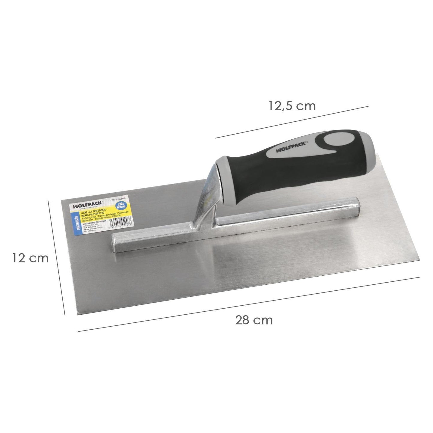 Llana Profesional Mango Polipropileno Lisa  280x120 Mm.