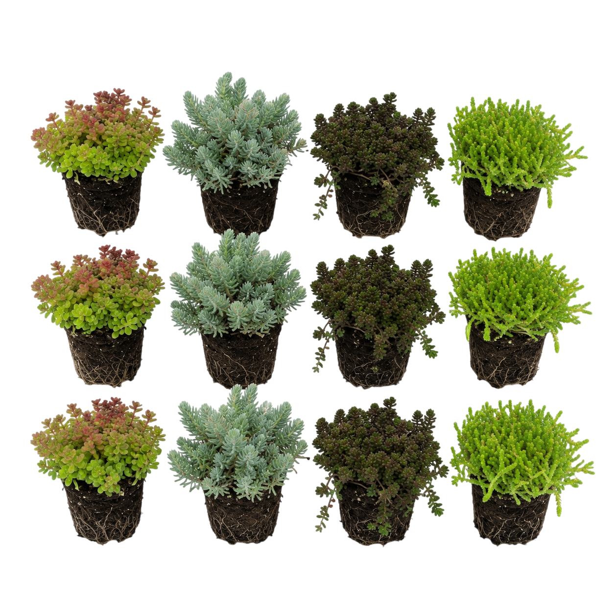 Sedum Siempreviva 12 Plantas - Mix Plantas Roca Borde Estanque - Resistente_0