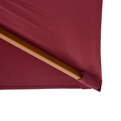 Outsunny Sombrilla Jardín 295x200cm Con Mástil De Madera Y Polea Rojo Vino_4