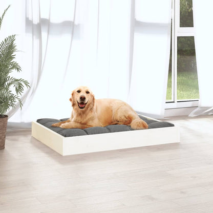 Vidaxl Cama Para Perros Madera Maciza De Pino Blanco 71,5x54x9 Cm_4