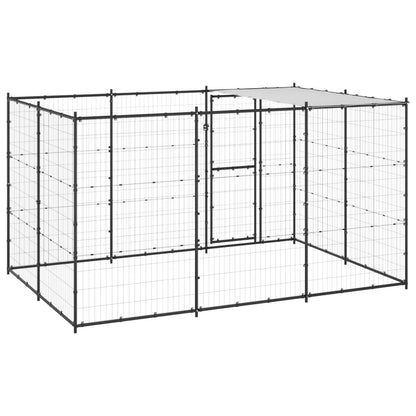 Vidaxl Perrera De Exterior De Acero Con Techo 7,26 M²_3