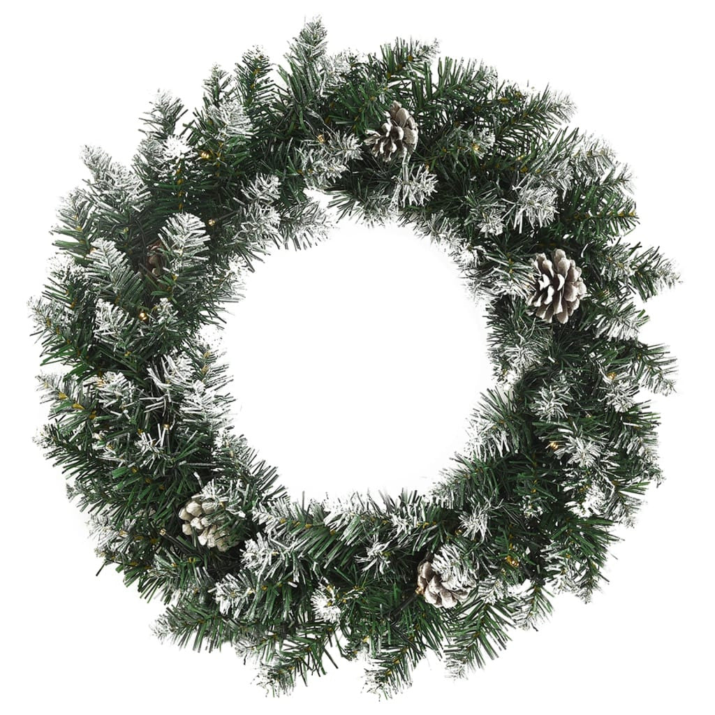 Vidaxl Corona De Navidad Con Luces Led Pvc Verde 60 Cm_1