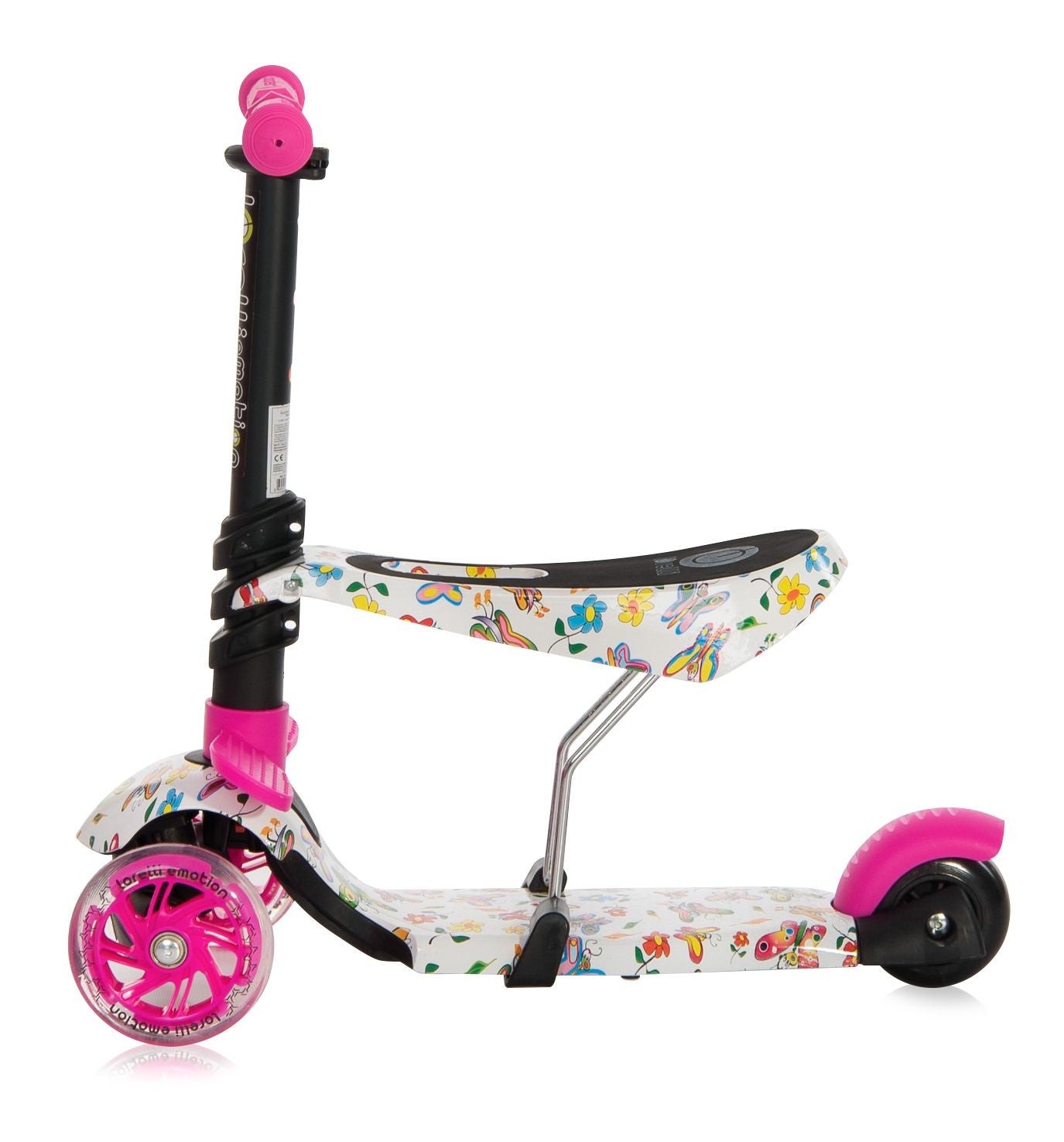 Patinete Infantil Con Asiento Y Respaldo Smart Plus Pink Butterfly_3