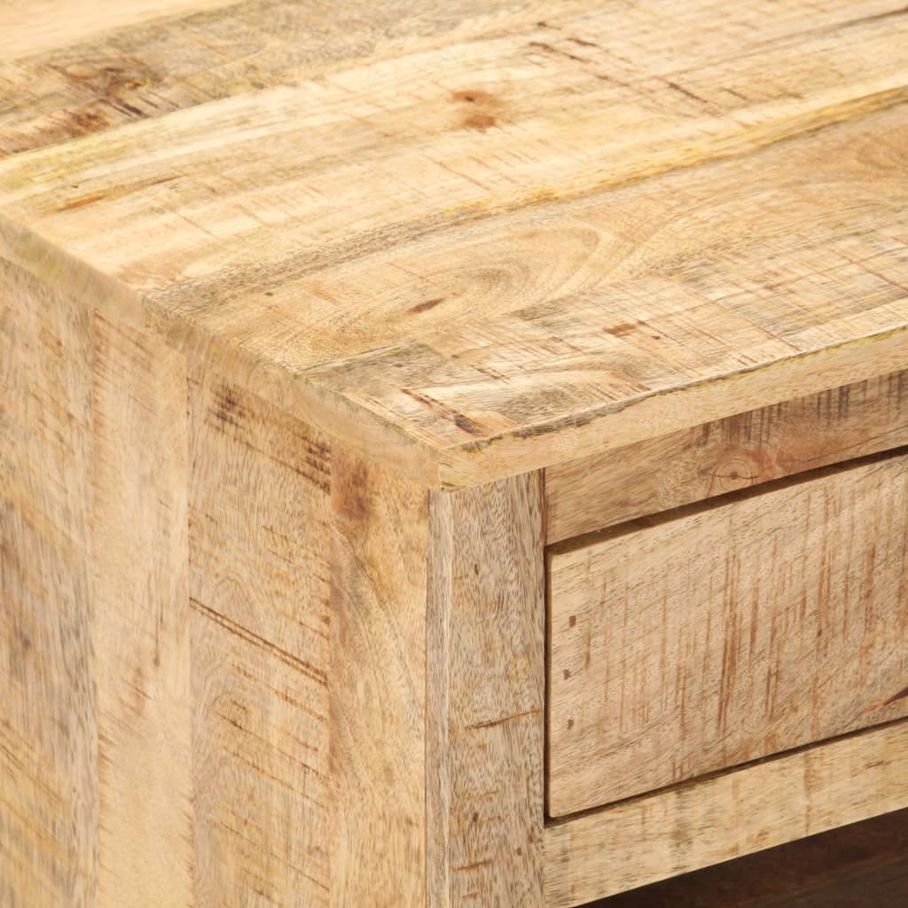 Mesa De Centro De Madera Maciza De Mango Rugosa 88x50x38 Cm_4