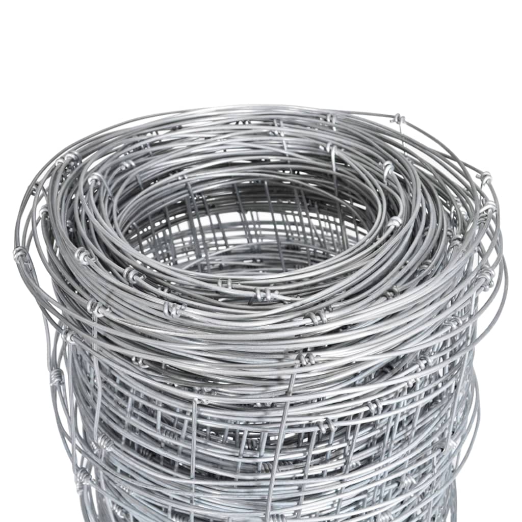 Valla De Jardín De Acero Galvanizado Plateado 50 M 150 Cm / Vetonek_4