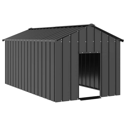 Caseta Para Perros Con Techo Acero Galvanizado 114x202x101 Cm_1
