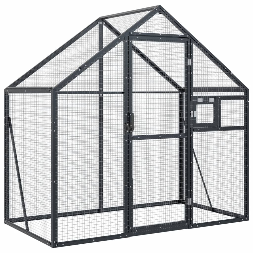 Vidaxl Pajarera De Aluminio Gris Antracita 179x100x185 M_0