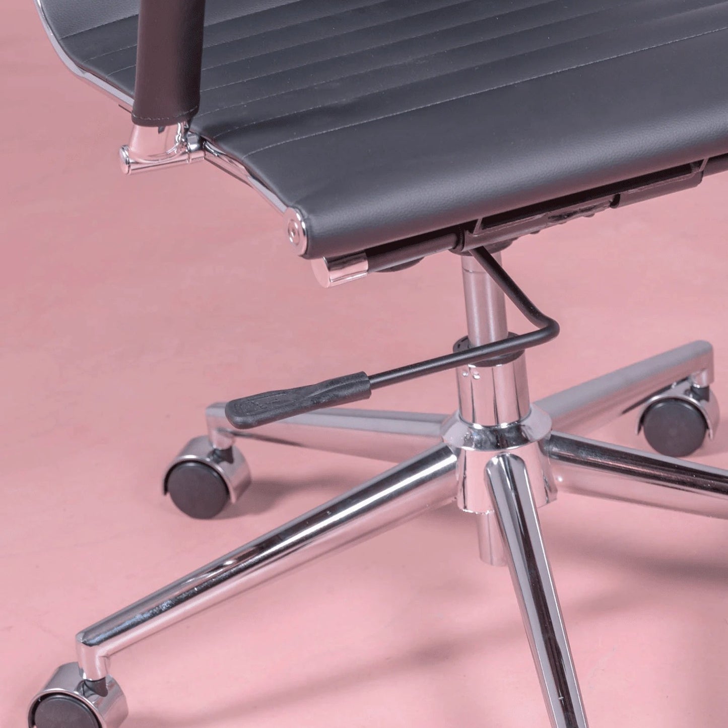 Silla De Escritorio Con Respaldo Bajo En Polipiel Y Reclinable - Alu_4