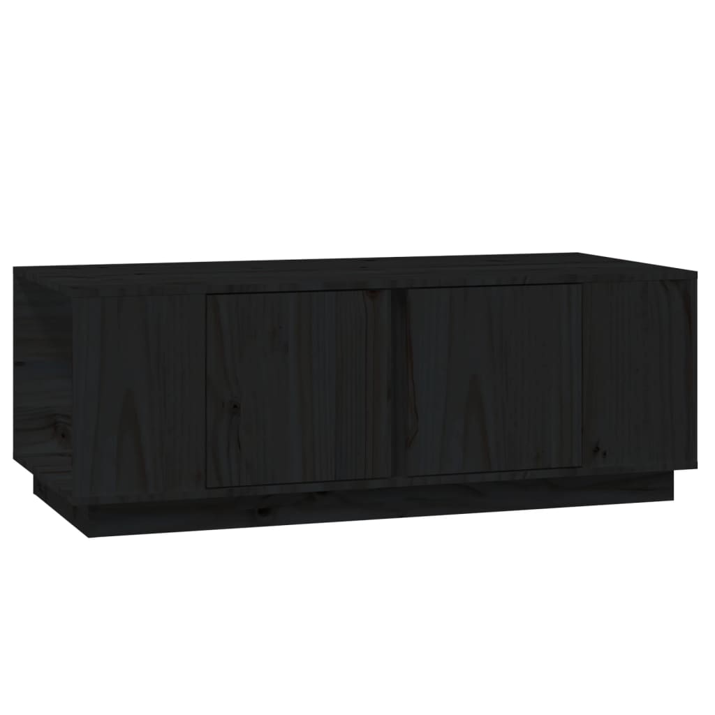 Mesa De Centro De Madera Maciza De Pino Negro 110x50x40 Cm_0