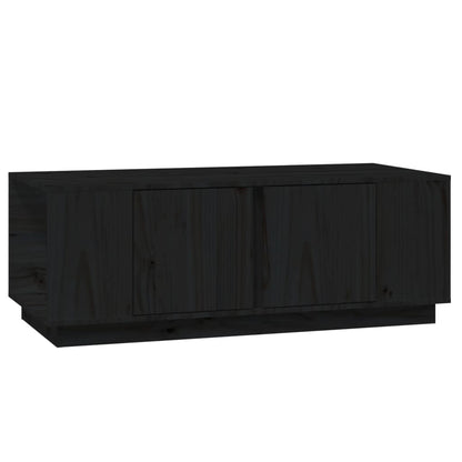 Mesa De Centro De Madera Maciza De Pino Negro 110x50x40 Cm_0