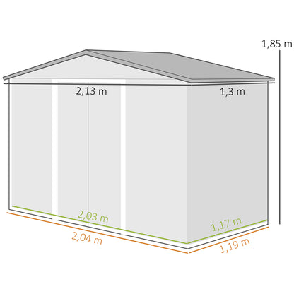 Outsunny Caseta De Jardín Exterior 2,42 M² 213x130x185 Cm Con Puerta Corredera_2