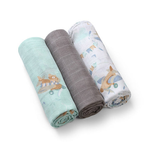 Pack 3 Muselinas Bambú Organico 70x70 Cm Plane_0