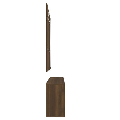 Set De Mueble Zapatero 3 En 1 Madera Contrachapada Marrón Roble / Vetonek_5