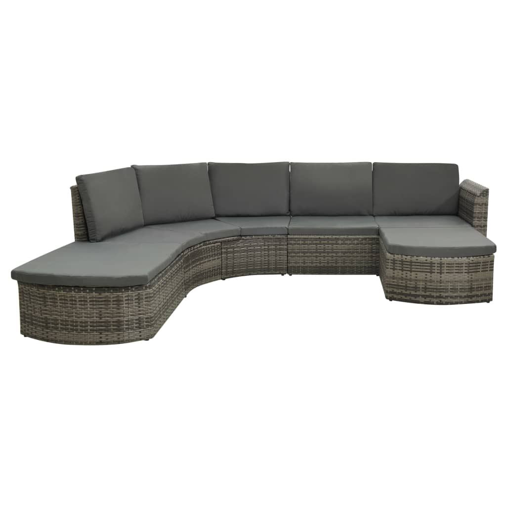 Vidaxl Set De Muebles De Jardín 4 Pzas Y Cojines Ratán Sintético Gris_1
