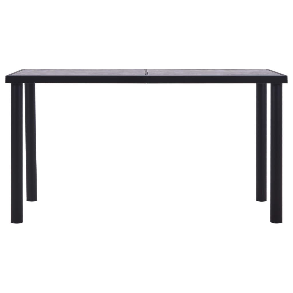 Mesa De Comedor De Mdf Negro Y Gris Hormigón 140x70x75 Cm_0
