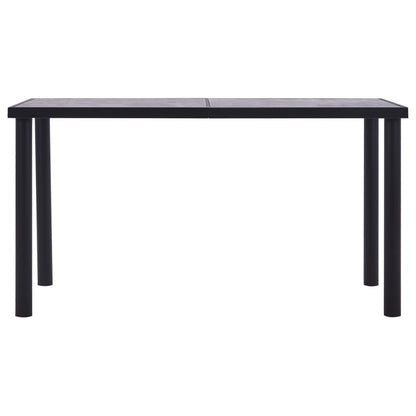 Mesa De Comedor De Mdf Negro Y Gris Hormigón 140x70x75 Cm_0