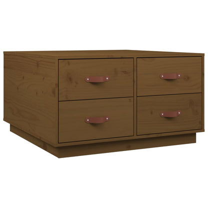 Mesa De Centro Madera Maciza De Pino Marrón Miel 80x80x45 Cm_0