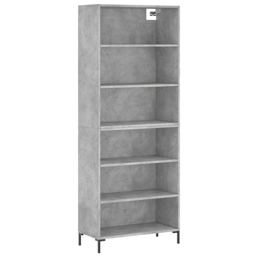 Aparador Alto Madera Ingeniería Gris Hormigón 69,5x32,5x180 Cm_1