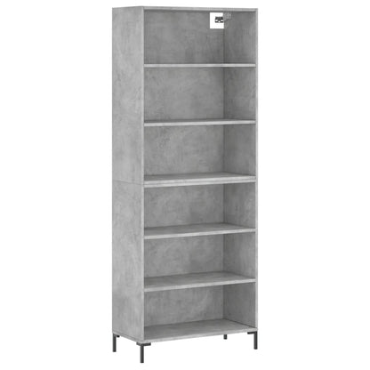 Aparador Alto Madera Ingeniería Gris Hormigón 69,5x32,5x180 Cm_1