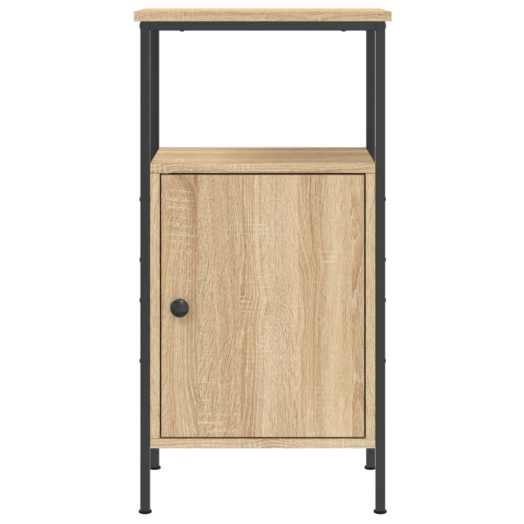 Mesita De Noche Madera De Ingeniería Roble Sonoma 41x31x80 Cm_3