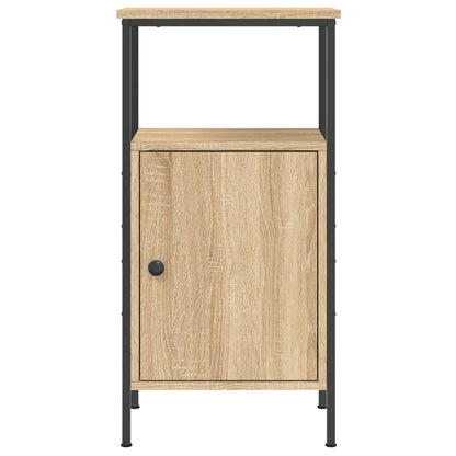 Mesita De Noche Madera De Ingeniería Roble Sonoma 41x31x80 Cm_3