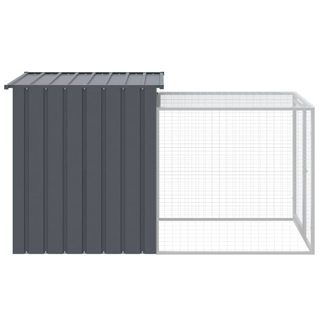Vidaxl Jaula Para Gallinas Con Corral Antracita 110x201x110 Cm Acero Galvanizado_3